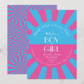 Gender Reveal Party Baby shower Roze en Blauw Kaart (Voorkant / Achterkant)