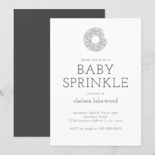 Gender Reveal Party Baby Sprinkle Donut Invitation Kaart