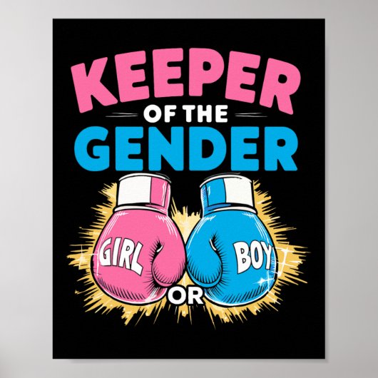 Gender Reveal Party Bokshandschoenen Keeper of Gen Poster (Voorkant)