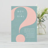 Gender Reveal Party Boy or Girl Invitation Kaart (Staand voorkant)