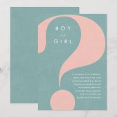 Gender Reveal Party Boy or Girl Invitation Kaart (Voorkant / Achterkant)