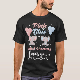Gender Reveal Party Elephant Roze of Blauw Groot G T-shirt
