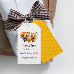 Gender Reveal Party Hij of Zij Baby Bee Dank u Cadeaulabel