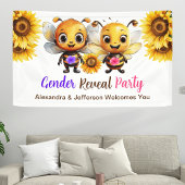 Gender Reveal Party Hij of Zij Baby Bijen Welkom Spandoek