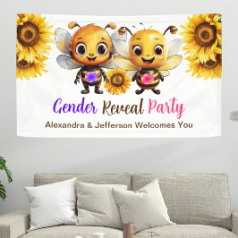 Gender Reveal Party Hij of Zij Baby Bijen Welkom Spandoek