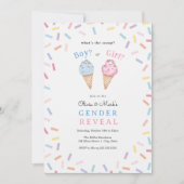 Gender Reveal Party Icecream Scoop Kaart (Voorkant)