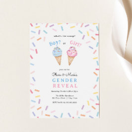 Gender Reveal Party Icecream Scoop Kaart