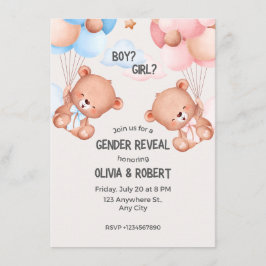 gender reveal party informatiekaartje