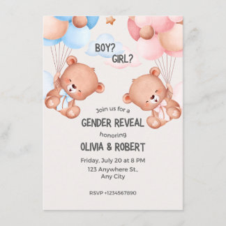 gender reveal party informatiekaartje