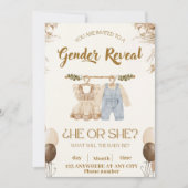 Gender Reveal Party Invitation - "Hij of zij?" Kaart (Voorkant)