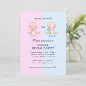 Gender Reveal Party Invitation-roze of blauw Kaart (Staand voorkant)