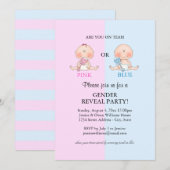 Gender Reveal Party Invitation-roze of blauw Kaart (Voorkant / Achterkant)