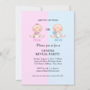 Gender Reveal Party Invitation-roze of blauw Kaart