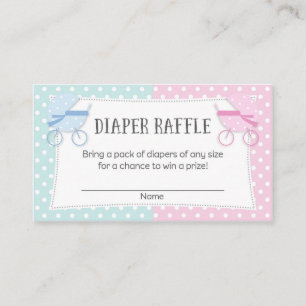 Gender Reveal Party Luier Raffle Tickets Informatiekaartje
