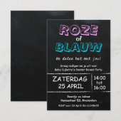 Gender Reveal Party | Roze of Blauw | uitnodiging (Voorkant / Achterkant)