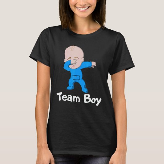 Gender Reveal Party Team Boy Dabbing Baby T-shirt (Voorkant)