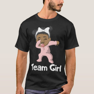 Gender Reveal Party Team Meisje Dabbing Zwarte Bab T-shirt