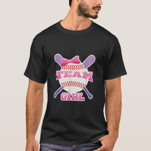 Gender Reveal Party Team Meisje Roze Baseball T Sh T-shirt
