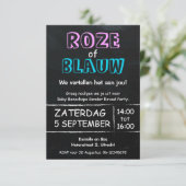 Gender Reveal Party uitnodiging (Staand voorkant)