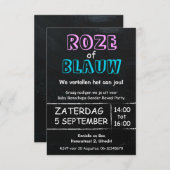 Gender Reveal Party uitnodiging (Voorkant / Achterkant)