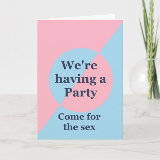 Gender Reveal Party Uitnodiging Roze en Blauw (Voorkant)