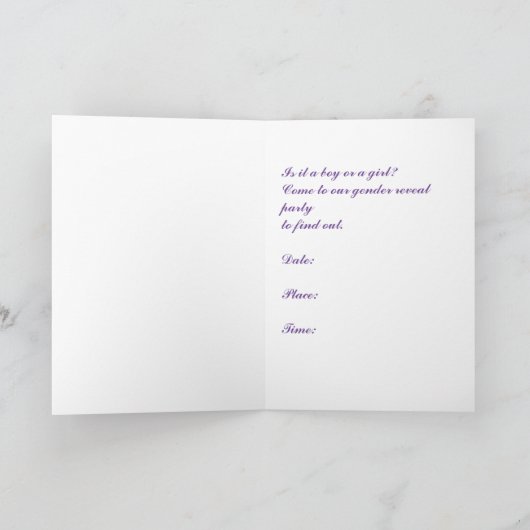 Gender Reveal Party Uitnodiging Roze en Blauw (Binnen)