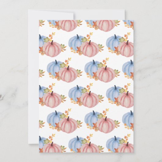 Gender Reveal Pumpkin Baby shower Kaart (Achterkant)