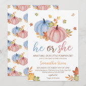 Gender Reveal Pumpkin Baby shower Kaart (Voorkant / Achterkant)