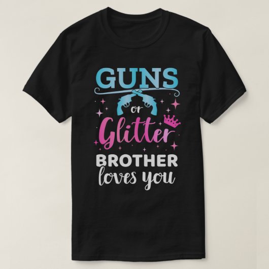 Gender reveal s or glitter brother matching baby p t-shirt (Design voorkant)