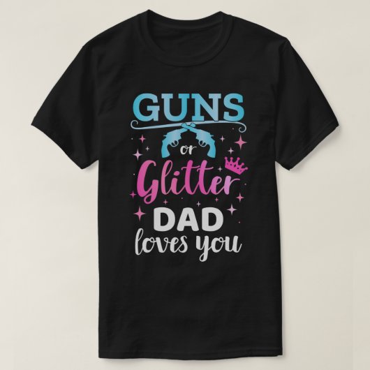 Gender reveal s or glitter dad matching baby party t-shirt (Design voorkant)