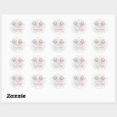 Gender Reveal Safari Roze Blauw Bloemen Dank u Ronde Sticker (Vel)