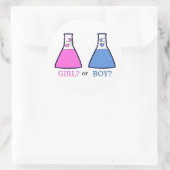 Gender Reveal Science Beaker met harten Baby Ronde Sticker (Tas)