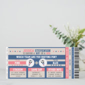Gender Reveal Sportticket Kaart (Staand voorkant)