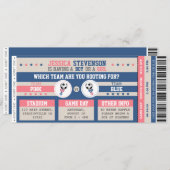 Gender Reveal Sportticket Kaart (Voorkant / Achterkant)