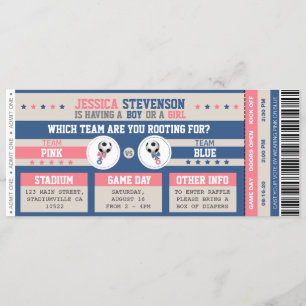 Gender Reveal Sportticket Kaart