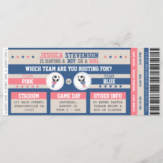 Gender Reveal Sportticket Kaart