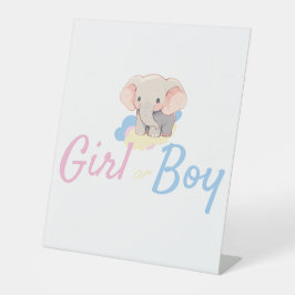 Gender Reveal Table-weergave Reclamebord Met Voetstuk