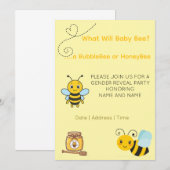 Gender Reveal Theme Bee Save The Date (Voorkant / Achterkant)