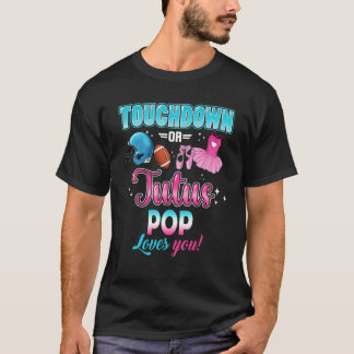 Gender Reveal Touchdowns Or Tutus Pop Matching Bab T-shirt