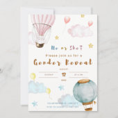 Gender reveal uitnodiging ballon cloud (Voorkant)