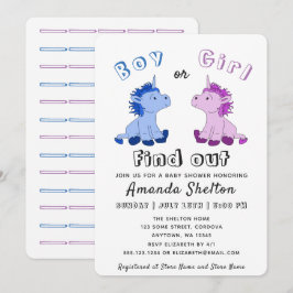 Gender Reveal Unicorn Baby shower Invitation Kaart