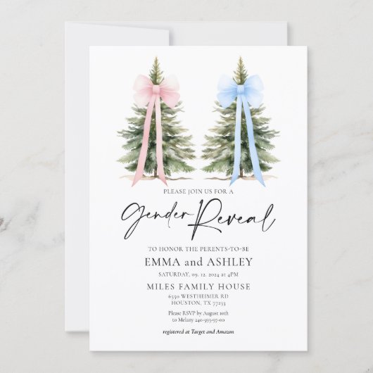 Gender Reveal Winter Uitnodiging (Voorkant)