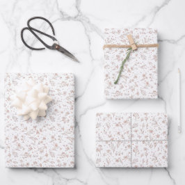 Gender Reveal Wrapping Paper - Boho Floral