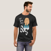 Gender revealing tia says boy quote t-shirt (Voorkant volledig)