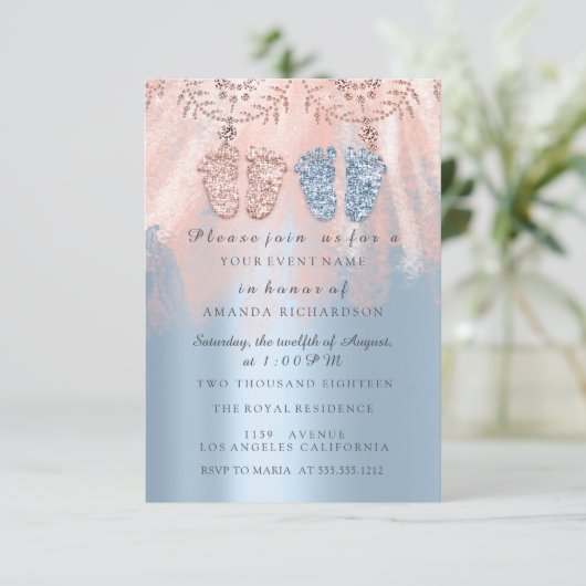 Gender Revival Feet Silver Girl Boy Royal Twins 1 Kaart (Staand voorkant)