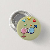 Gender Sweet Kisses Ronde Button 3,2 Cm (Voorkant /achterkant)