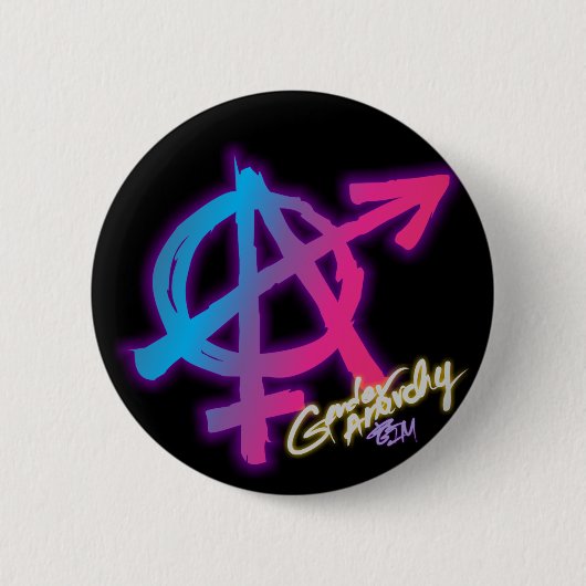 Genderanarchie - Bi-kleuren - Pride-Button Ronde Button 5,7 Cm (Voorkant)