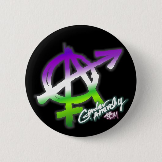 Genderanarchie - Genderqueer kleuren - Pride Butto Ronde Button 5,7 Cm (Voorkant)