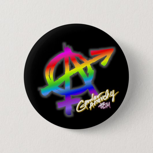 Genderanarchie - regenboogkleuren - Pride Button (Voorkant)