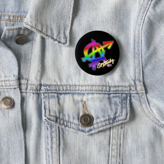 Genderanarchie - regenboogkleuren - Pride Button (In situ)
